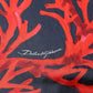 Silk Navy Red Coral Print Pullover Sweater