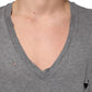 Gray Cotton Tattered Logo Patch Men T-shirt