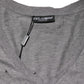 Gray Cotton Tattered Logo Patch Men T-shirt