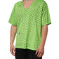 Green V-Neck DG Logo Heart Print T-shirt