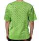 Green V-Neck DG Logo Heart Print T-shirt
