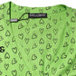 Green V-Neck DG Logo Heart Print T-shirt