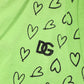 Green V-Neck DG Logo Heart Print T-shirt