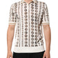 Silk Ivory Coin Print Logo Men Polo T-shirt