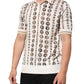 Silk Ivory Coin Print Logo Men Polo T-shirt