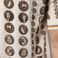 Silk Ivory Coin Print Logo Men Polo T-shirt
