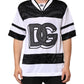 White Black Polyester DG Logo Mesh Jersey T-shirt