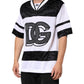 White Black Polyester DG Logo Mesh Jersey T-shirt