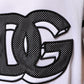 White Black Polyester DG Logo Mesh Jersey T-shirt