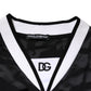 White Black Polyester DG Logo Mesh Jersey T-shirt