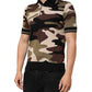 Camouflage Brown Silk MilitaryPolo T-shirt