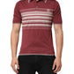 Cotton Burgundy Striped DG Logo Polo  T-shirt