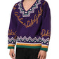 Purple Wool DG Logo Men Knit Pullover Sweater