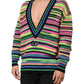 Multicolor DG Logo V-Neck Knit Pullover Sweater