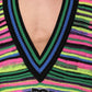 Multicolor DG Logo V-Neck Knit Pullover Sweater