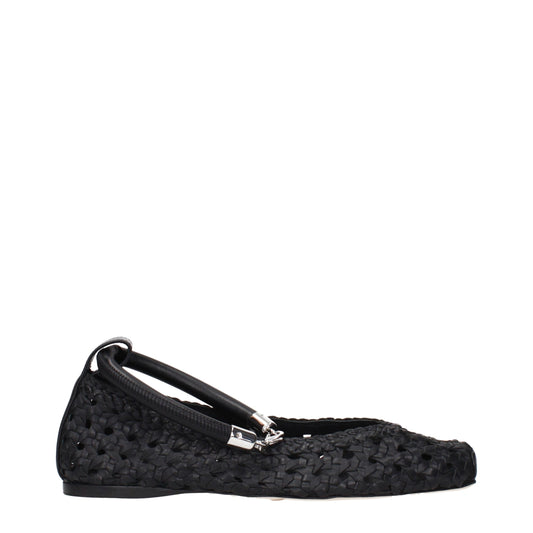 Black Leather Ballet Flats