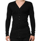 Black Cotton Button Up Men Cardigan Sweater