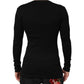 Black Cotton Button Up Men Cardigan Sweater