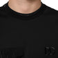 Black Cotton Embroidered DG Logo Pocket T-shirt
