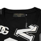 Black Cotton Letter Logo Short Sleeve T-shirt