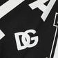 Black Cotton Letter Logo Short Sleeve T-shirt