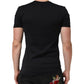 Black Cotton Plain V-Neck Men Shirt T-shirt