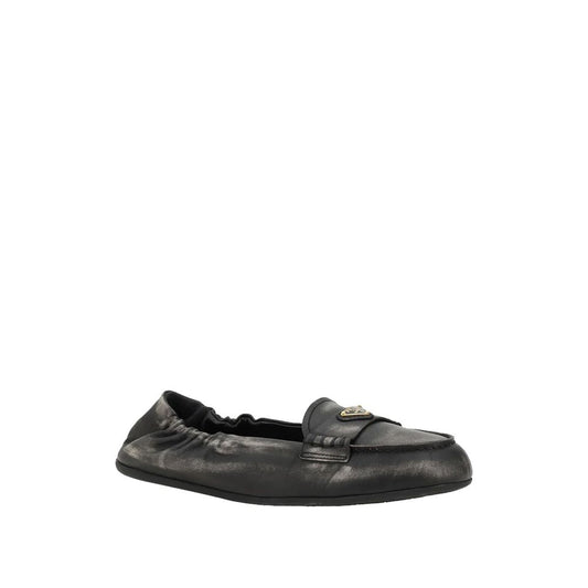 Vintage-effect Leather Loafers