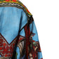 Multicolor Cotton Linen Temple Print T-shirt