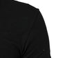 Black Cotton Tattered Logo V-Neck Men T-shirt