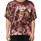 Multicolor Polyester Marble Print Oversize T-shirt
