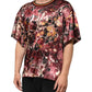 Multicolor Polyester Marble Print Oversize T-shirt