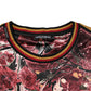 Multicolor Polyester Marble Print Oversize T-shirt