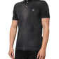 Gray Cotton Crown Collared Men Polo T-shirt