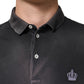 Gray Cotton Crown Collared Men Polo T-shirt