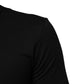 Black Cotton Plain V-Neck Men Shirt T-shirt