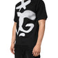 Black Cotton DG Logo Graffiti Short Sleeve T-shirt