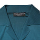 Teal Blue Silk Collar Short Sleeve Polo T-shirt