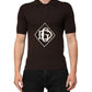 Brown Wool Logo Embroidered Men Polo T-shirt