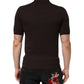 Brown Wool Logo Embroidered Men Polo T-shirt