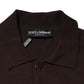 Brown Wool Logo Embroidered Men Polo T-shirt
