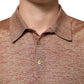 Brown Silk Textured Short Sleeve Polo T-shirt