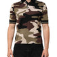 Camouflage Brown Silk Military Polo T-shirt