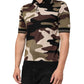 Camouflage Brown Silk Military Polo T-shirt