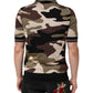 Camouflage Brown Silk Military Polo T-shirt