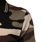 Camouflage Brown Silk Military Polo T-shirt