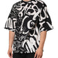 Black White Cotton Oversized Graffiti T-shirt