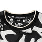 Black White Cotton Oversized Graffiti T-shirt