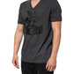 Black Charcoal DG Logo V-Neck Men T-shirt