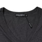 Black Charcoal DG Logo V-Neck Men T-shirt