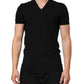 Black Cotton Slim Fit Men V-Neck Shirt T-shirt